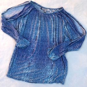 Jennifer Lopez Brand Blue Lizard Skin Print Top